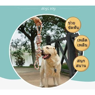 Happy PETs ของเล่นสุนัข เชือกกัดปมเกลียวใหญ่ สีครีม สำหรับสุนัขสายพันธุ์ใหญ่ ของเล่นหมา