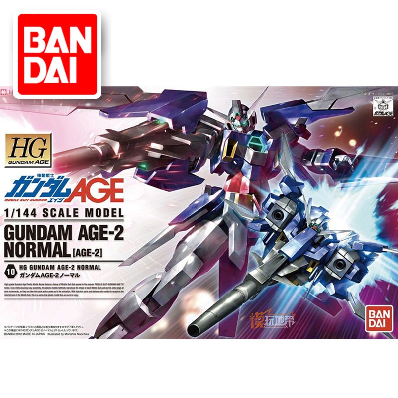 ถึงหุ่นยนต์BANDAI GUNDAM  HG AGE 10 1/144 Age2 NORMAL Gundam model  assembled Anime action figure toys Decoration Kids T