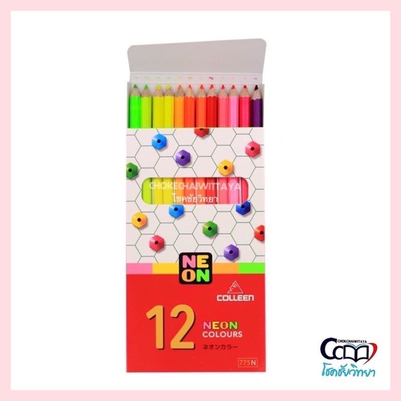 (COLLEEN) สีไม้คอลลีน 12 สี รุ่น NEON สีสะท้อนแสง