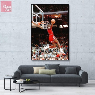 Gogoart ROLL โปสเตอร์ผ้าใบ พิมพ์ลาย Michael Jordan NBA Sport Chicago Bulls Du สไตล์โมเดิร์น สําหรับตกแต่งผนังบ้าน