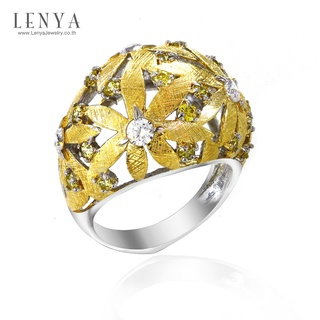 Lenya Jewelry แหวน LENYA ETERNAL ประดับ SWAROVSKI ZIRCONIA ตัวเรือนเงินแท้ 925 ชุบทองคำขาว และทอง 18k