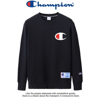 Champion เสื้อกันหนาว คอกลม ทรงหลวม พิมพ์ลายโลโก้ตัวอักษร Big C สําหรับผู้ชาย และผู้หญิง