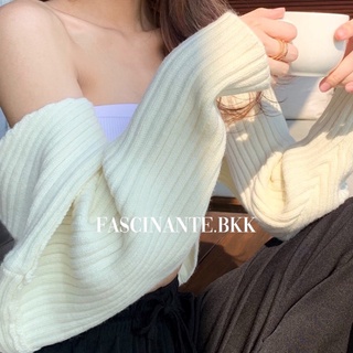 ราคาFascinante.bkk - knitted sleeve crop top