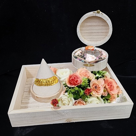 RING & BRACELET BOX / BOX / CASH BOX / WEDDING RING BOX / RING BOX / POLY / set 7X10IN (BONE)