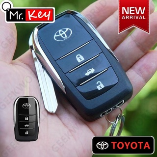 【Mr.Key】เคสกุญแจรถยนต์ Tpu แบบพับได้ สําหรับ Toyota Flip Key Fob Cover Fro Vios Yaris Camry RAV4 GEN4
