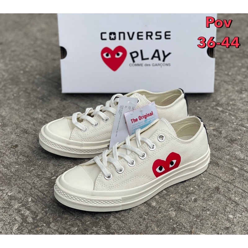 COMME Des GARCONS PLAY x Converse Chuck Taylor (ฟรีกล่อง) ♥️ จ่ายเงินปลายทางได้