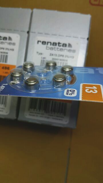 [ ถ่านหู Z13/ Renata ] ถ่านใส่เครื่องช่วยฟัง renata ZA13/PR48 (1.45V) 0%HG