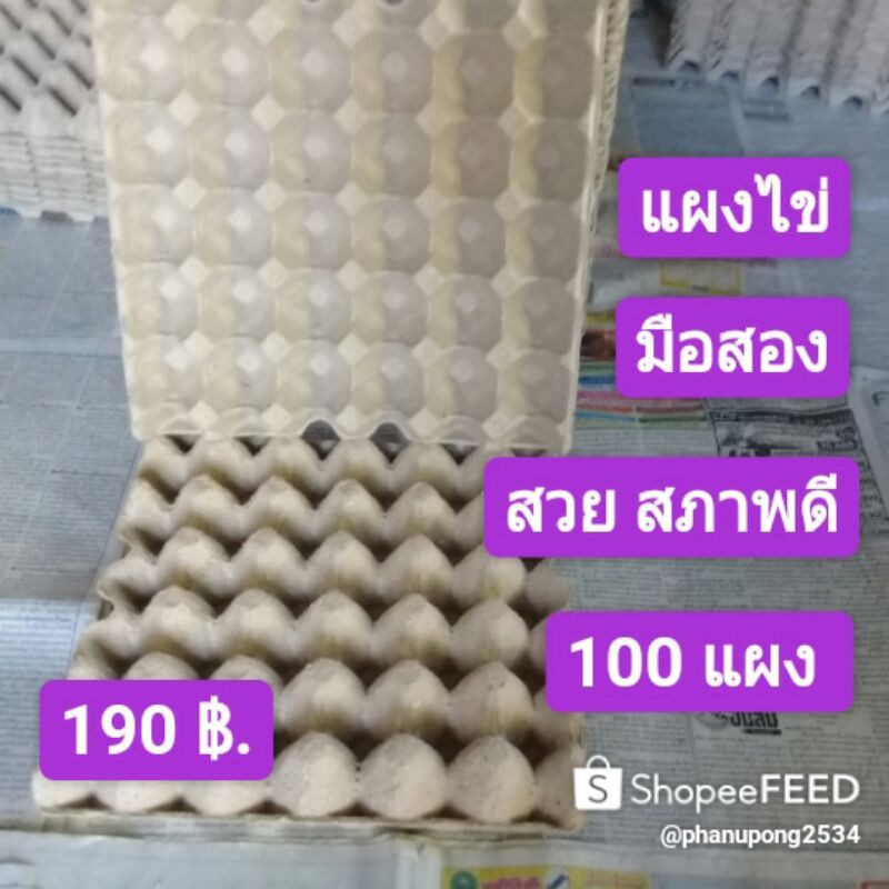 แผงไข่ มือสอง  แผงไข่กระดาษ สวย สภาพดี 100 แผง 190 บาท ( ขายถูกที่สุด ) คละแบบมีรูและไม่มีรู