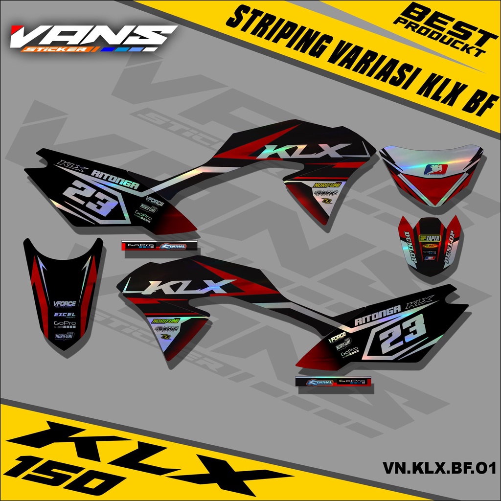 Striping klx BF, G, SE - สติ๊กเกอร์ Lis triping variation klx 150 bf โฮโลแกรม plangi, โครเมียม