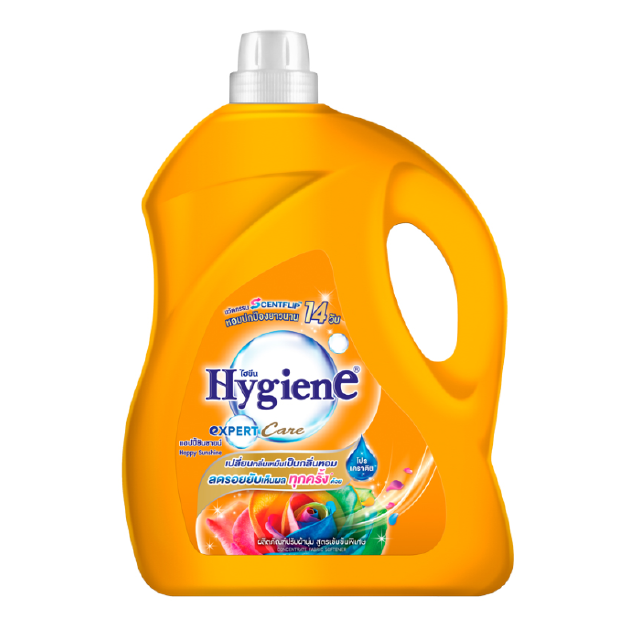 [ขายดี] HYGIENE ไฮยีน เอ็กซ์เพิร์ท แคร์ น้ำยาปรับผ้านุ่มสูตรเข้มข้น 3300มล. แฮปปี้ ซันชายน์ (สีส้ม)