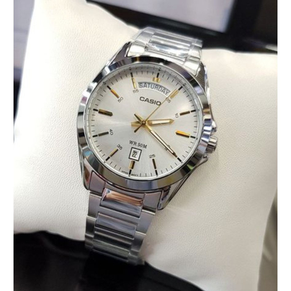 casio ของแท้ประกันศูนย์ นาฬิกาคาสิโอ ผู้ชาย รุ่น MTP-1370D / SMILEYTIME ขายแต่ของแท้ ประกันศูนย์cmg/c-thong