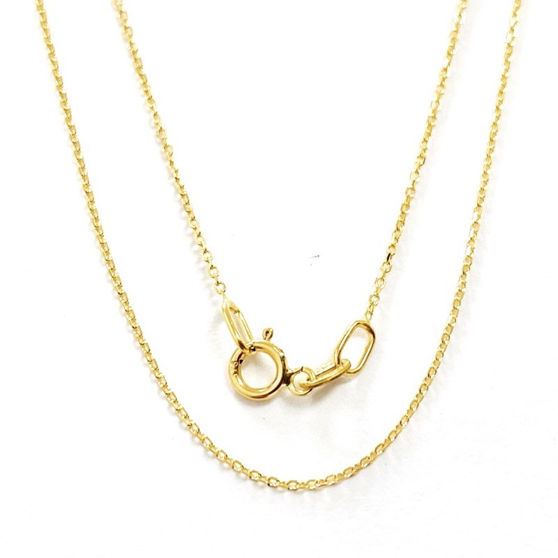 Princely สร้อยคอทอง9เคแท้ รุ่นโซ่ D.C.Roloเส้นจิ๋วๆๆนำเข้าจากอิตาลีของแท้100%มีบัตรรับประกัน