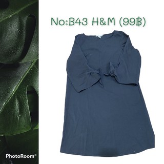 เดรสสั้นสีดำแบรนด์H&amp;M มือสอง สภาพดี(B43)