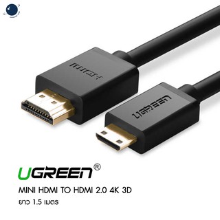 Ugreen Mini HDMI to HDMI 2.0 4K 3D ยาว 1.5 เมตร ประกันศูนย์ไทย