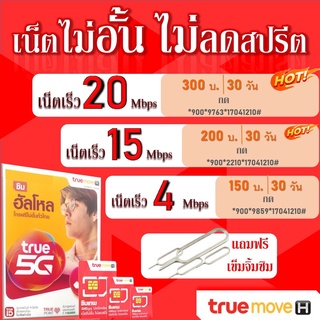 ซิมเล่นเน็ต ซิมโทร ซิมโปรเทพ ซิมทรู  4mbps/15mbps/20mbps  เน็ตไม่อั้น60Gb +โทรฟรีทุกเครือข่าย นาน12 เดือน