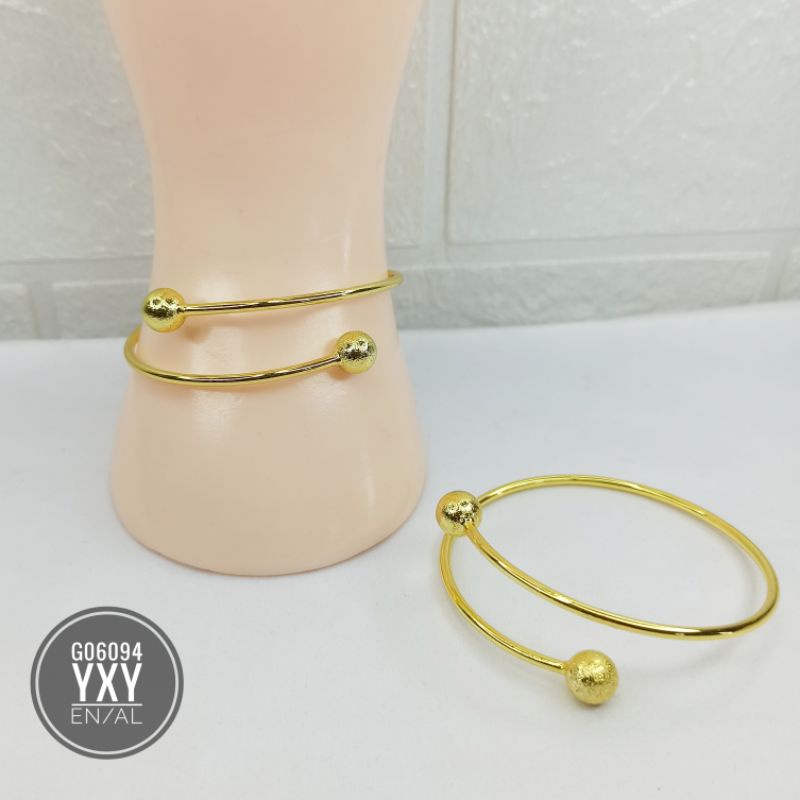 Yaxiya สร้อยข้อมือลูกบอลทรายยืดหยุ่น 24k สี G06094