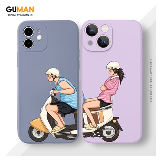 GUMAN เคสคู่ เคสไอโฟน คู่รัก ขอบเหลี่ยมกันกระแทกซิลิโคนนุ่มการ์ตูนน่ารักตลก เคสโทรศัพท์ Compatible for iPhone 14 13 12 11 Pro Max SE 2020 X XR XS 8 7 6 6S Plus พลัส XYM775