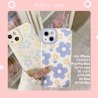 [พร้อมส่ง] เคสป้องกันโทรศัพท์มือถือหนัง กันกระแทก ลายดอกไม้ สําหรับ Apple iPhone 14 13 12 11 PROMAX XS XR XSMAX SE2020 6 7 8PLUS MINI