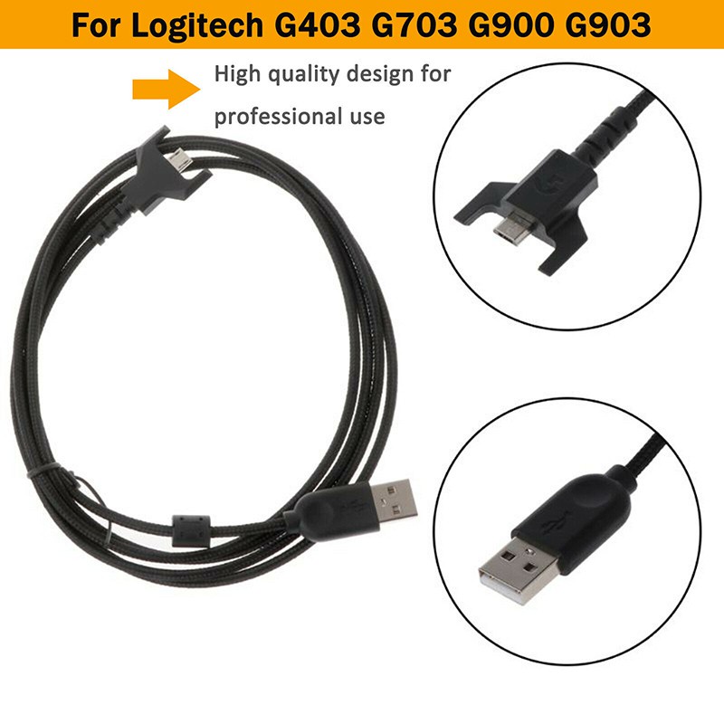 gaming เมาส์ไร้สายUSB Charging Cable Replace Wireless Mouse Wire for Logitech G403 G703 G900 G903