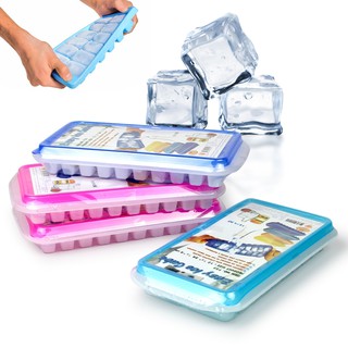 ถาดทำน้ำแข็ง ที่ทำน้ำแข็ง พร้อมฝาปิด Easy Ice Cube รุ่น IceCubeMaker-725-06B-Plas