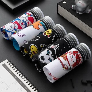 กางเกงบ็อกเซอร์ ผ้าเรยอน ลายการ์ตูน คุณภาพสูง สําหรับผู้ชาย จํานวน 5 ชิ้น