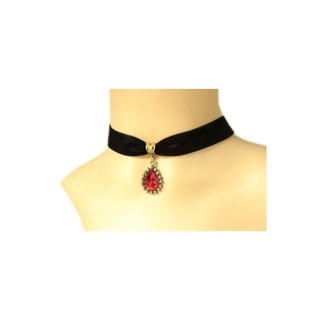 TANITTgems Vintage Ruby Black Velvet short Necklace#1183