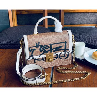 Coach 5463 new Hutton limited graffiti large Abstract carriage womens Messenger Bag //Shoulder Bag