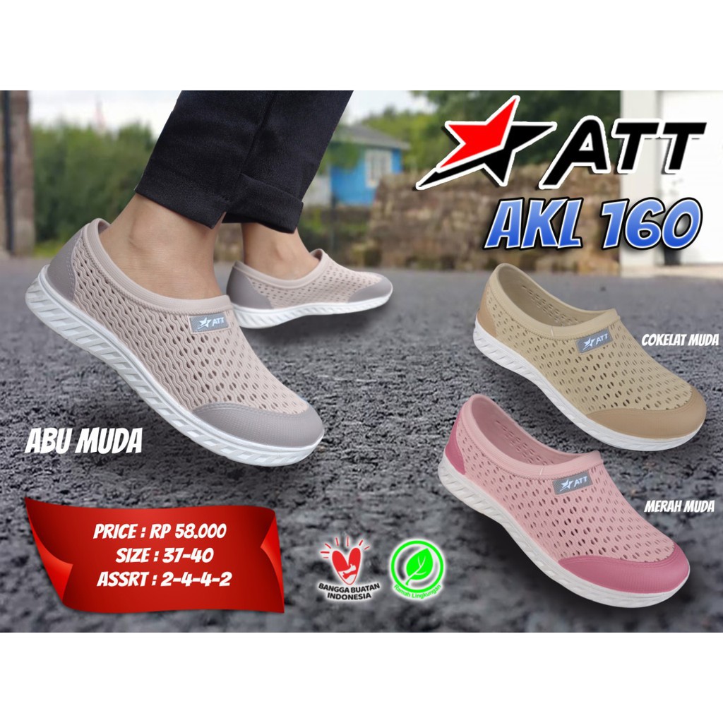 Gos ATT AKL 160 & AKL 161 SLIP ON RUBBER SHOES รองเท้ากันน้ําของผู้หญิง Soft Non-SLIP น้ําหนักเบา
