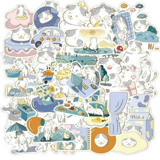 สติ๊กเกอร์ลายแมวอ้วนน่ารักกันน้ํา 40 ชิ้น Diy