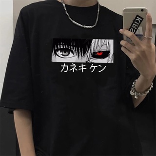 【Street Fashions】gildan เสื้อยืด ผ้าฝ้าย 100% พิมพ์ลายกราฟฟิคอนิเมะญี่ปุ่น Kaneki Ken Y2K Tokyo Ghoul แฟชั่นฤดูร้อน สําห