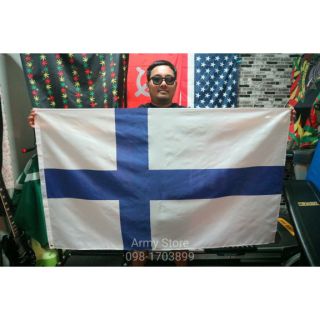 &lt;ส่งฟรี!!&gt; ธงชาติ ฟินแลนด์ Finland Flag 4 Size พร้อมส่งร้านคนไทย