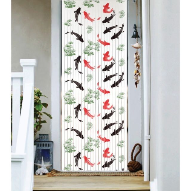 ตกแต่งบ้าน ลายขายดี WSP มู่ลี่ประตู ลายปลาคาร์ปเล็ก ขนาด 80x200 ซม. TK-36 ลาย B19 ส่งด่วน สั่งเลย