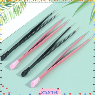 Sushen 2 In 1 ปากคีบสแตนเลส 3 สี Rhinestones Picker สําหรับตกแต่งเล็บ