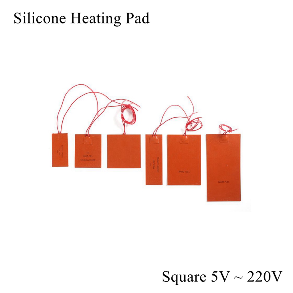 Silicone Rubber Heating Pad 5V 12V 24V 110V 220V Flexible Band Heater Thermal Mat Plate Waterproof O