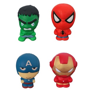 ของเล่นบีบสกุชชี่ Marvel Squishy Kawaii Spiderman Hulk Iron Man Spider Thanos Squishies หนัง PU ช่วยบรรเทาความเครียด