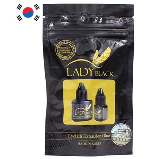 Lady Black 5ml/10ml Glue cกาวติดขนตาปลอม แบบแห้งเร็ว ติดทนนาน สีดํา สไตล์เกาหลี นําเข้าจากเกาหลี ของแท้.