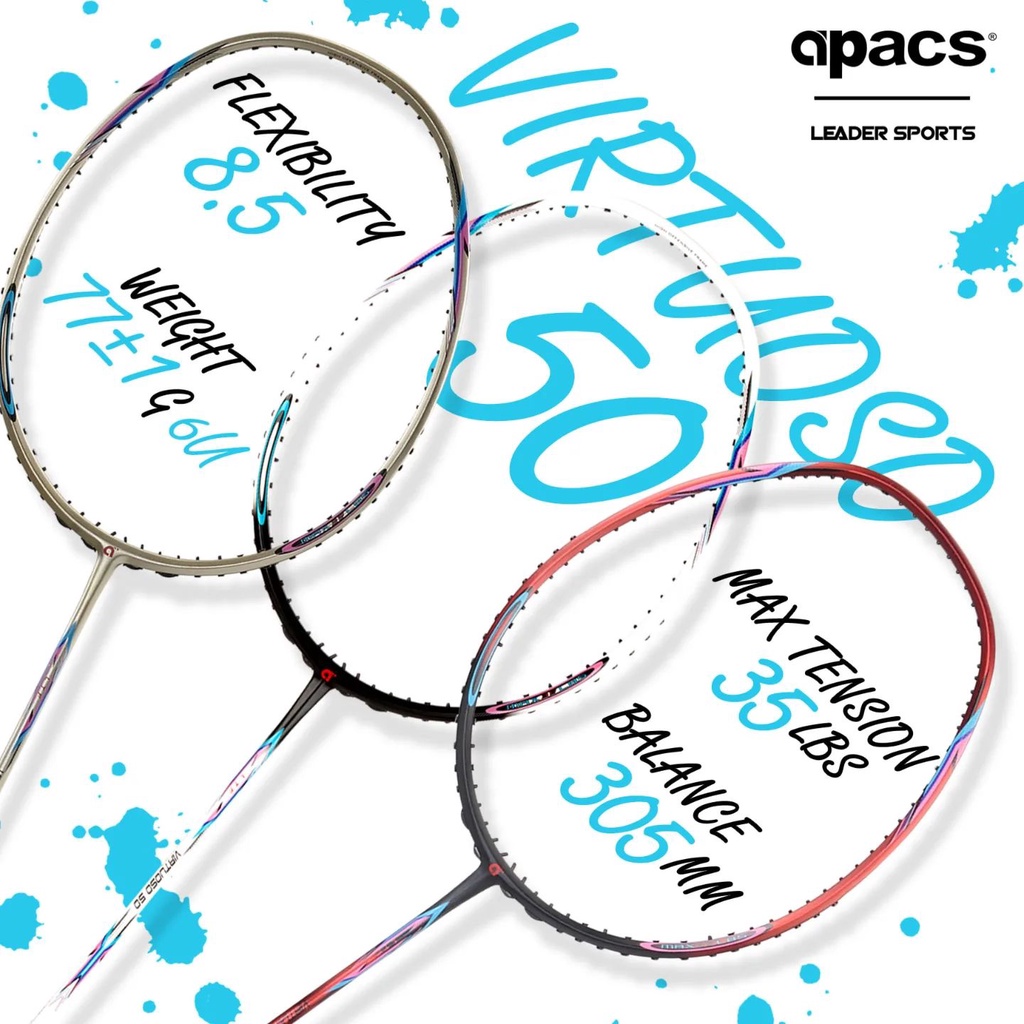 (ฟรี STRING & GRIP) APACS BADMINTON CKET VIRTUOSO 50 6UG2