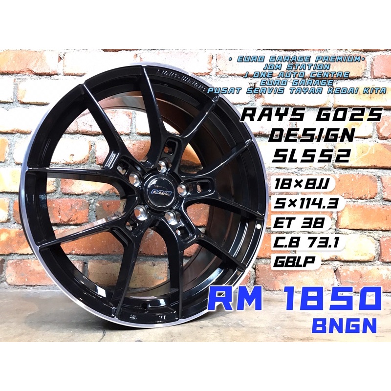 Rays G025 DESIGN 18INC WHEELS ACCORD CIVIC FC FD FB INSPIRA LANCER MAZDA3 CX5 X70 X50 CX3 PREVE