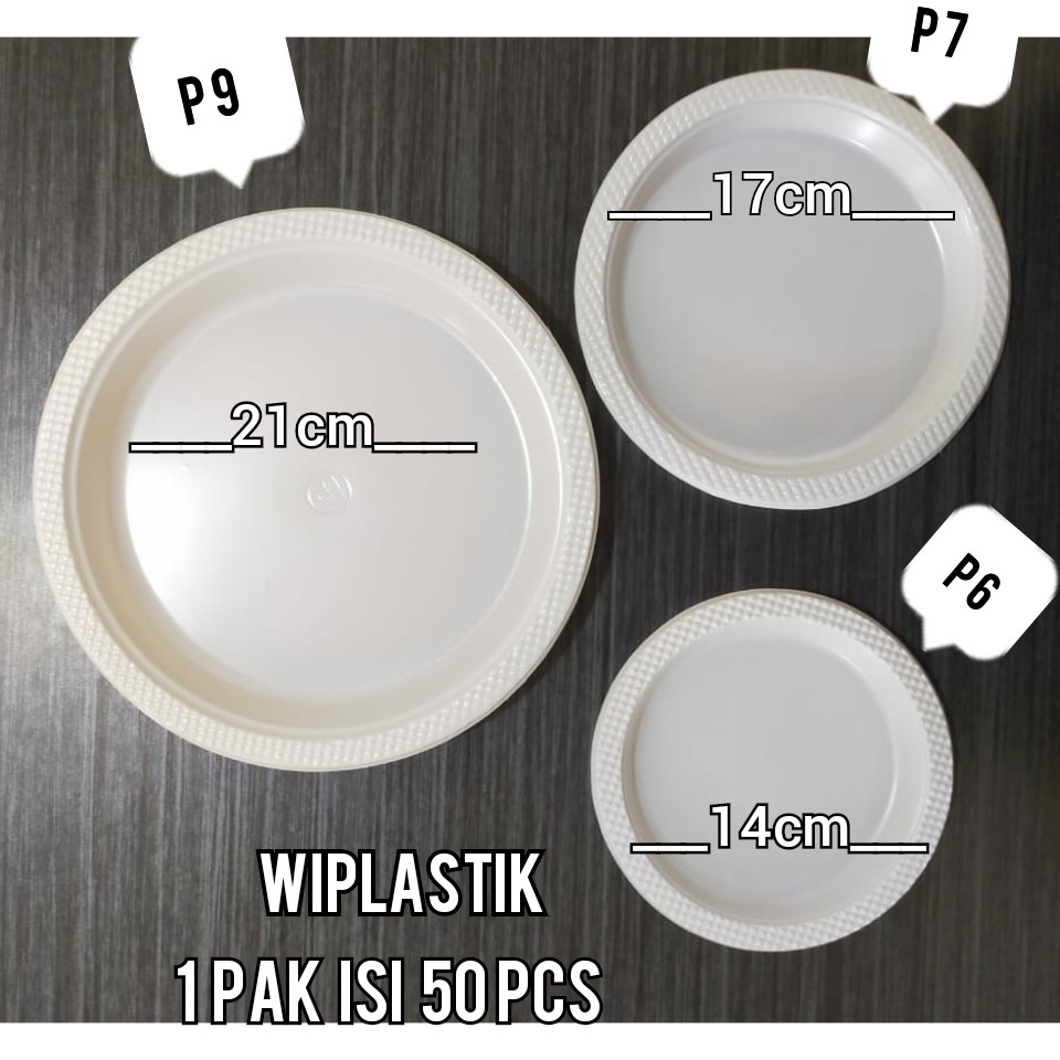 จานพลาสติก UK P9, P6, P7 1 แพ็ค 50 ชิ้น