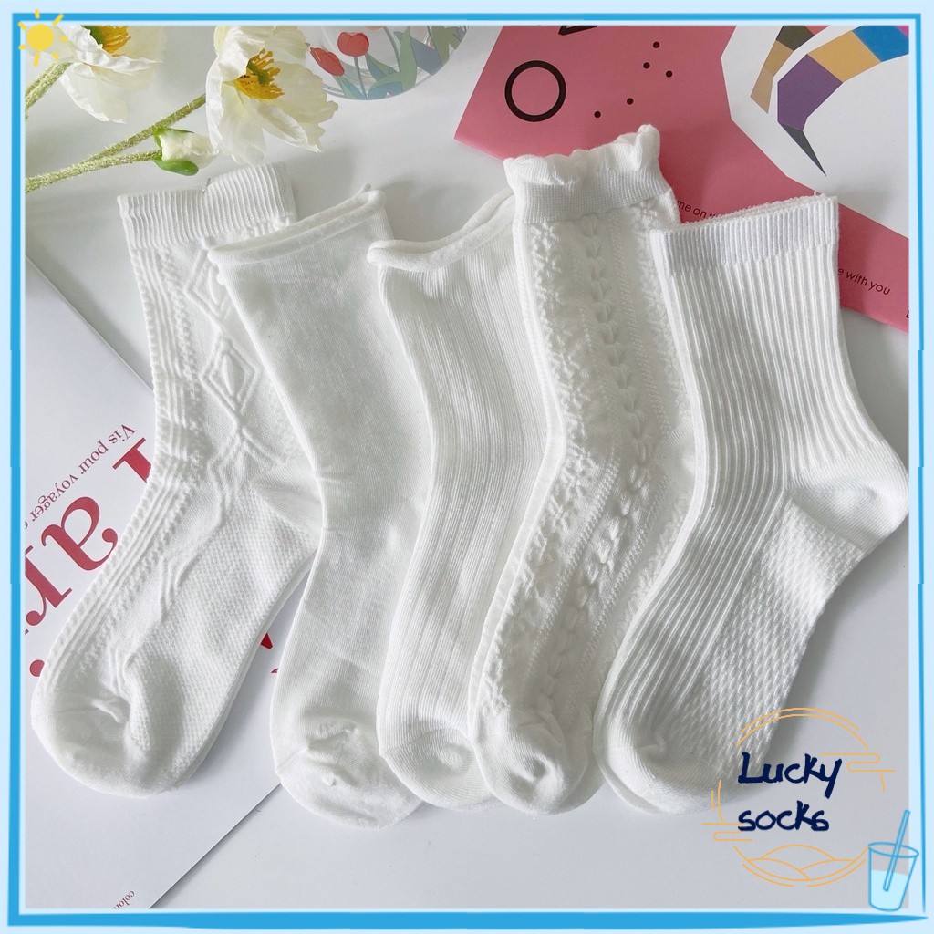 【พร้อมส่ง】ถุงเท้าลูกไม้ สีขาว สไตล์โลลิต้า ญี่ปุ่น น่ารัก สําหรับผู้หญิง