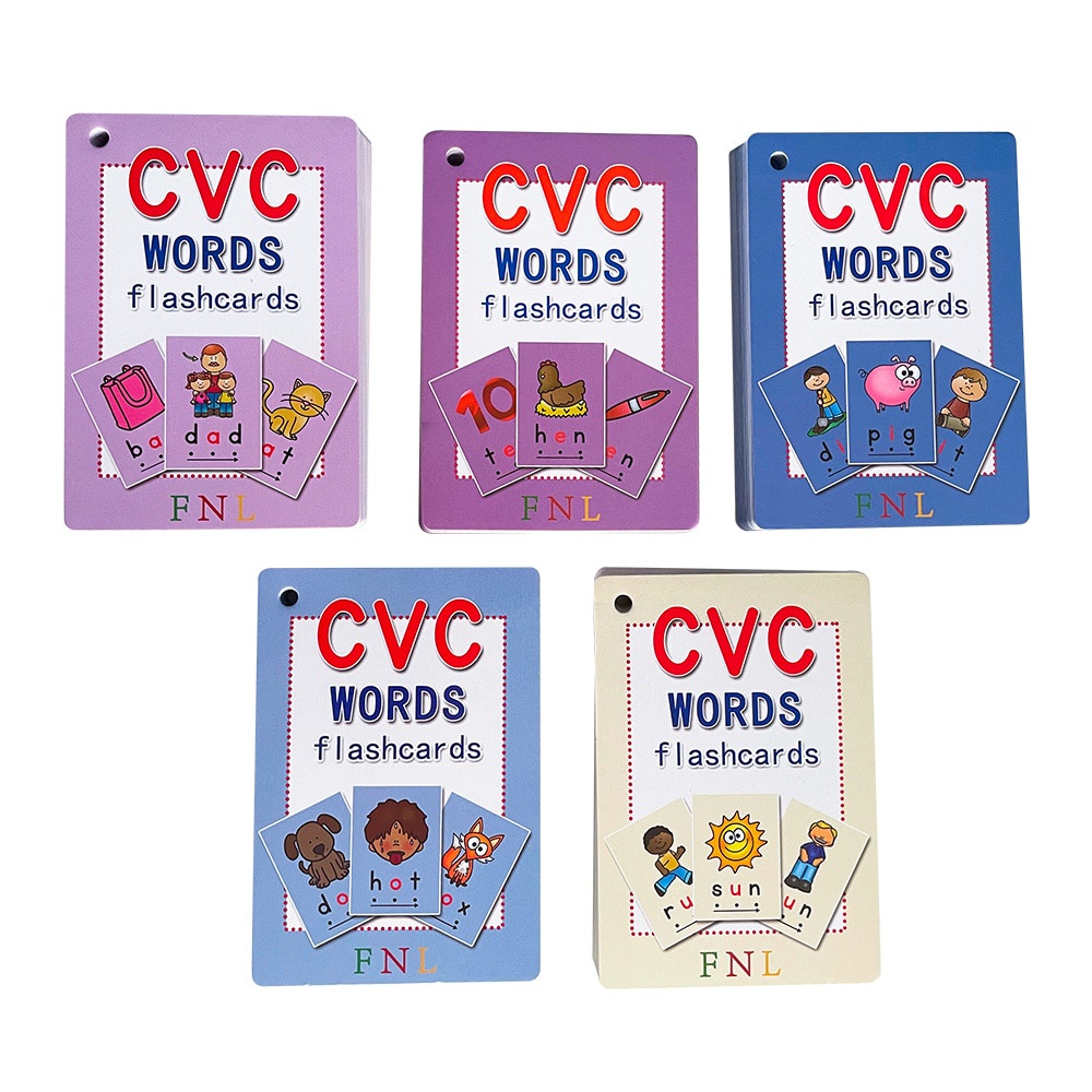131 Cards Phonics CVC Words Flashcards Sight Word Flash รูปที่ 2