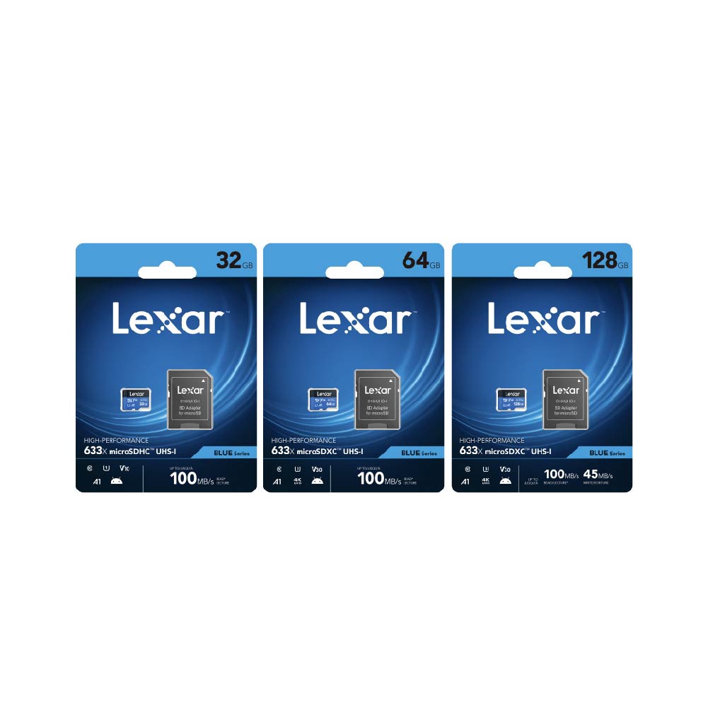 การ์ดหน่วยความจำ ไมโครเอสดีการ์ด LEXAR 633X MICROSD CARD 128GB WADAPTER RW100/45MB/S (LSDMI128BB633A)_3