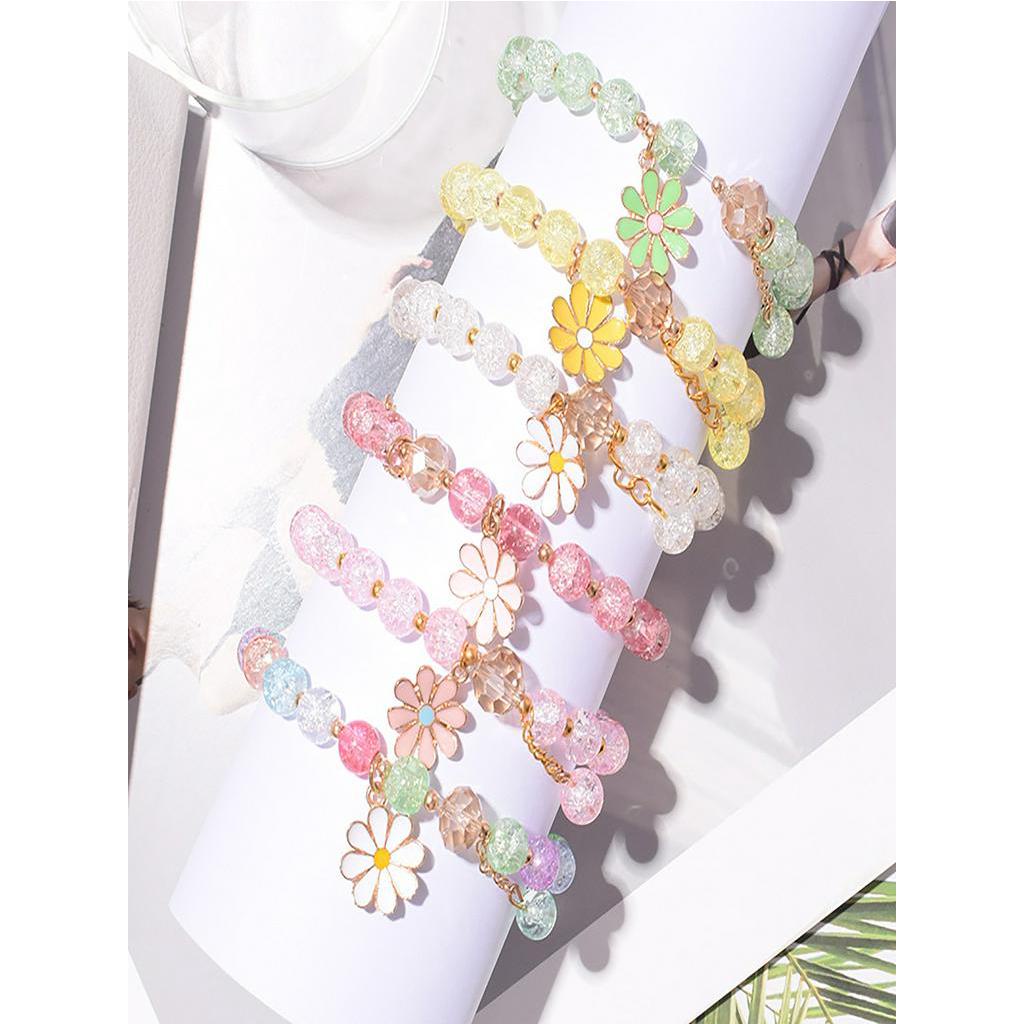 สร้อยข้อมือ ประดับลูกปัด ลายดอกเดซี่ ขนาดเล็ก แฟชั่นสําหรับสตรี มี 1 ชิ้น