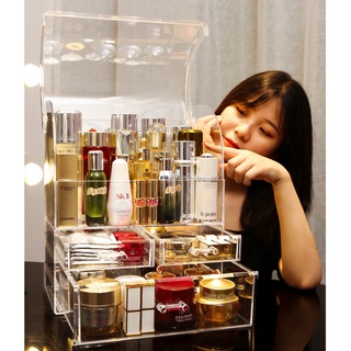 Transparent Portable Cosmetic Make Up Jewelry Storage Box Organizer(No Installation Required)