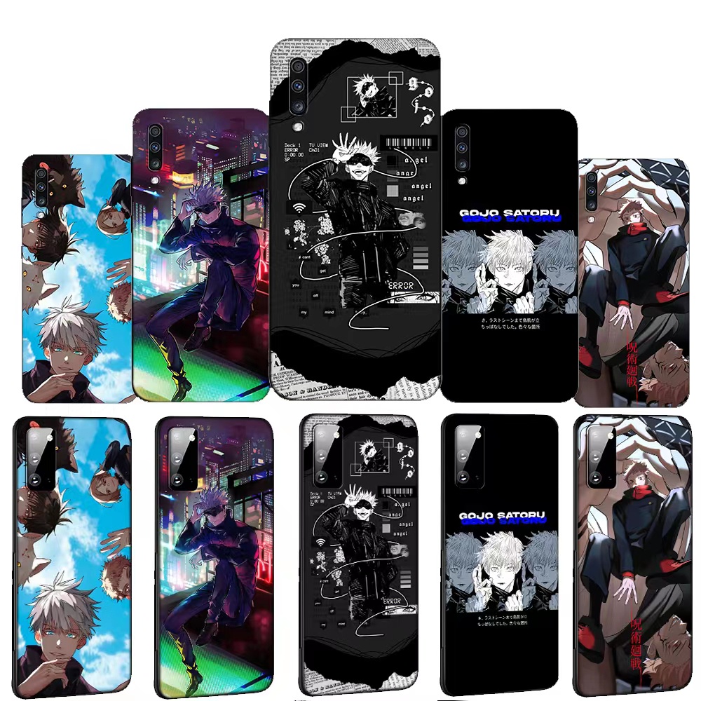 Iphone 4 4S 5 5S 5C 6 6S 7 8 Plus SE SE1 SE2 XS Max 230411 เคสโทรศัพท์มือถือแบบนิ่ม ลายการ์ตูนอะนิเมะ Jujutsu Kaisen Gojo Satoru สีดํา
