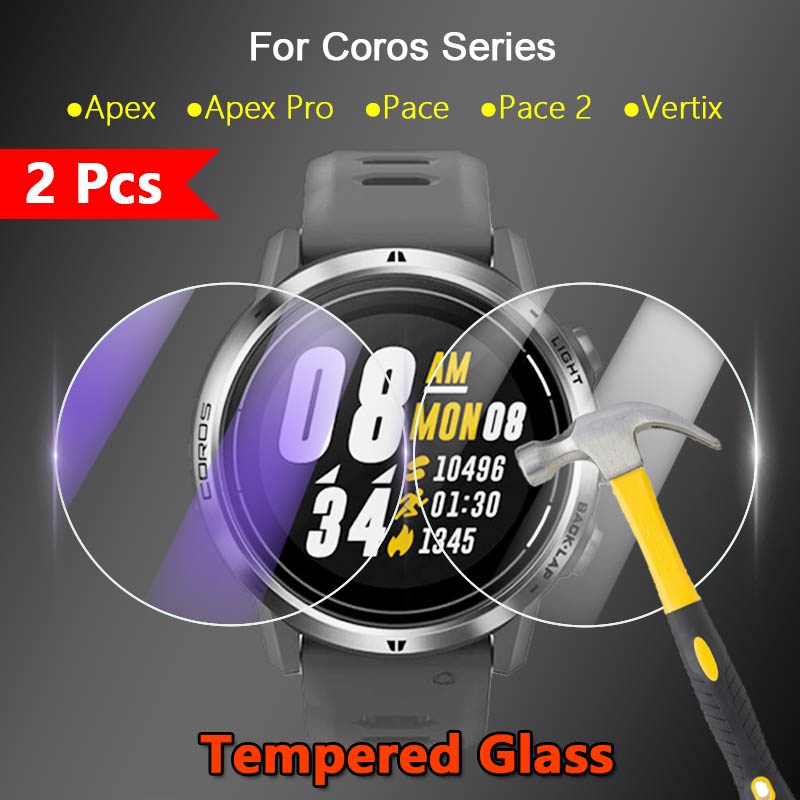 5 ชิ้นป้องกันหน้าจอสําหรับ Coros Pace 2 Apex Pro 42 มม.46 มม.42 46 มม.นาฬิกา 2.5D Clear Anti Blue-Ray กระจกนิรภัยป้องกันฟิล์ม