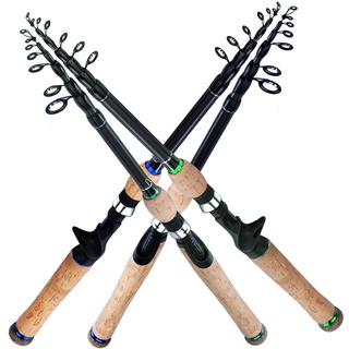 Sougayilang 1.8M-2.7M Protable ก้านตกปลาแบบ Telescopic คาร์บอนไฟเบอร์ Cork Handle SPINNING Rod Casting Fishing POLE