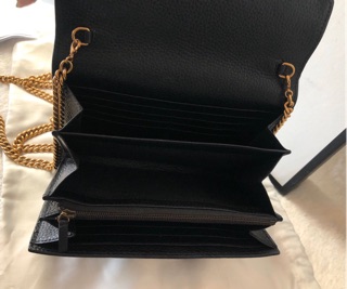 black gg marmont cellarius wallet bag