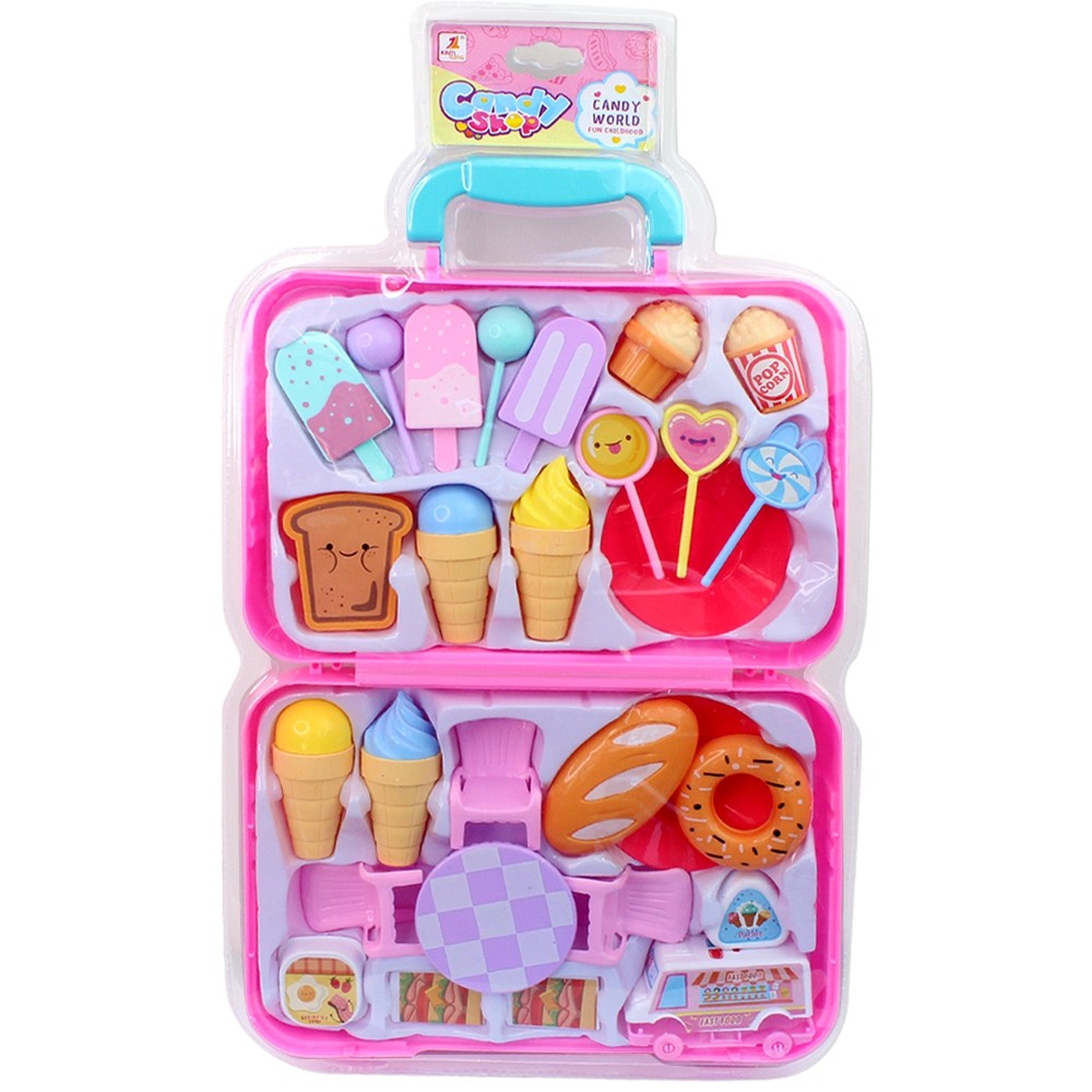 Telecorsa ชุดของเล่นร้านไอศกรีม แบบพกพา  No.522W-1 (คละสี) รุ่น Ice-cream-set-bag-portable-545-00A-Toy