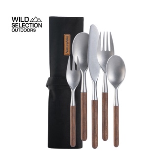 ชุด ช้อน ส้อม Naturehike Stainless steel wooden tableware set NH20CJ014